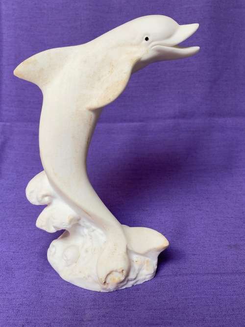 Dolphin figure , white, from the  80s,