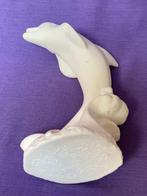 Dolphin figure , white, from the  80s,