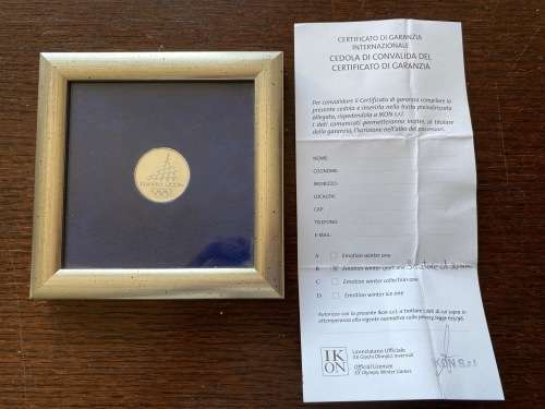 Olympic Coin TORINO 2006 Winter Games, COLLECTORS ITEM, from Italy, incl. Certificate