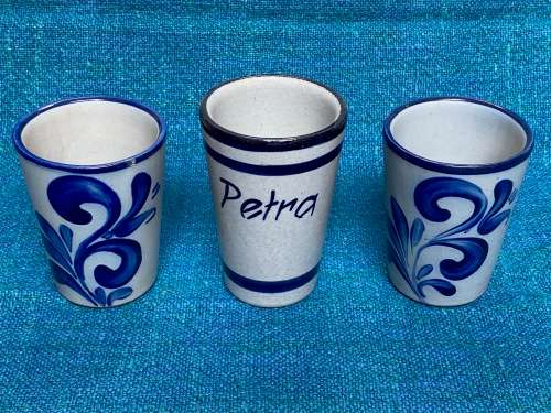 Stoneware mugs from Germany , Petra, traditional pottery, collectors item, rare