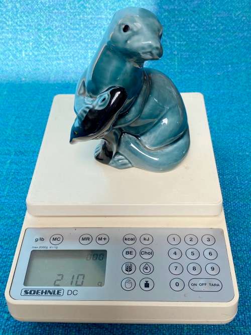 Porcelain Seal figure, Poole England vintage, blue, from the  70s, made in England, collection item,