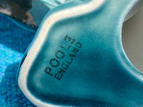 Porcelain Seal figure, Poole England vintage, blue, from the  70s, made in England, collection item,