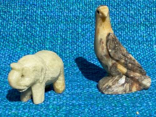 Sopestone firgures eagle elephant , collection item,