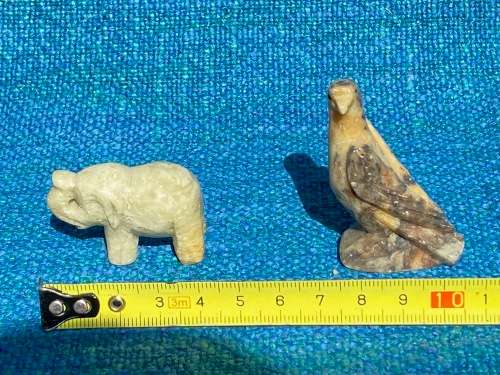 Sopestone firgures eagle elephant , collection item,