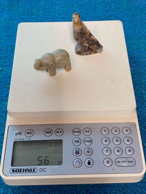 Sopestone firgures eagle elephant , collection item,