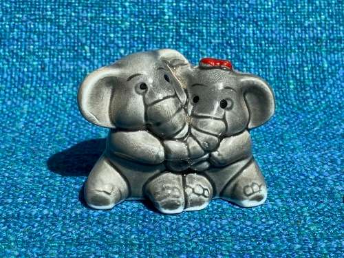 Procelain elephant pair , grey, collection item,