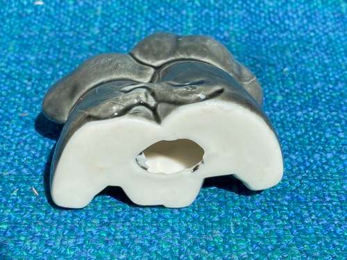 Procelain elephant pair , grey, collection item,