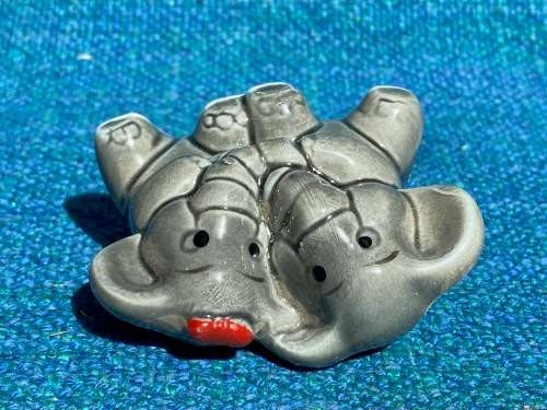 Procelain elephant pair , grey, collection item,