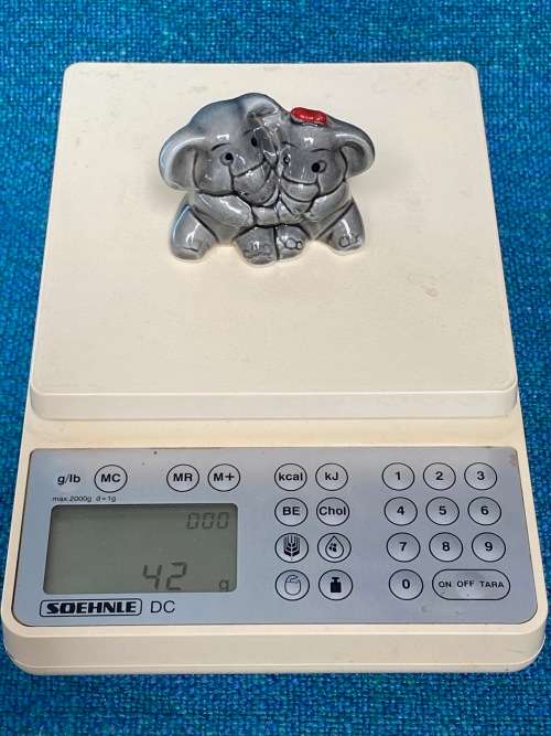 Procelain elephant pair , grey, collection item,