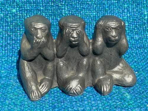 Vintage Pewter Monkeys , collection item from Germany, very rare