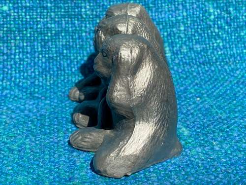 Vintage Pewter Monkeys , collection item from Germany, very rare
