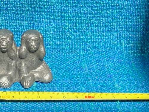 Vintage Pewter Monkeys , collection item from Germany, very rare