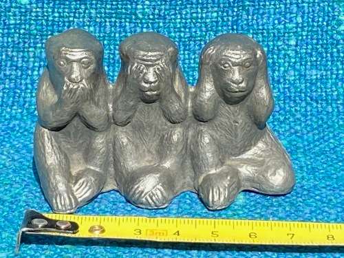 Vintage Pewter Monkeys , collection item from Germany, very rare