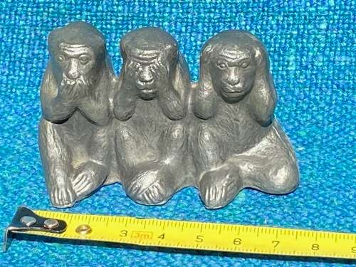 Vintage Pewter Monkeys , collection item from Germany, very rare