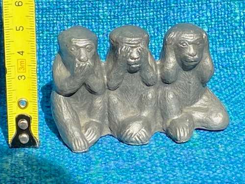 Vintage Pewter Monkeys , collection item from Germany, very rare