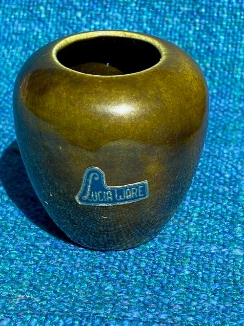 Vintage Porcelain mini vase green Lucia ware ,collectors item