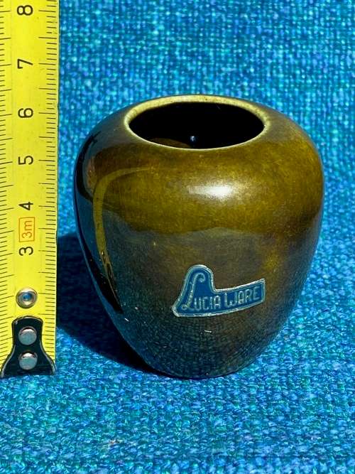 Vintage Porcelain mini vase green Lucia ware ,collectors item