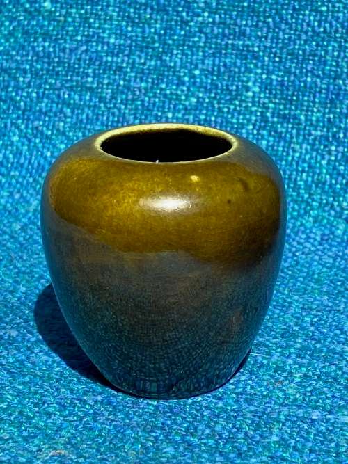 Vintage Porcelain mini vase green Lucia ware ,collectors item