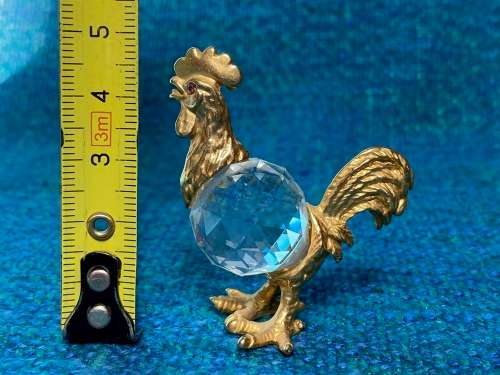 Glass Rocking Rooster Figure , vintage , collecorts item