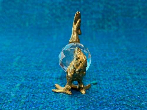 Glass Rocking Rooster Figure , vintage , collecorts item