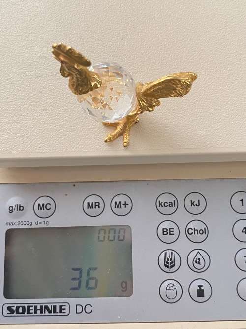 Glass Rocking Rooster Figure , vintage , collecorts item
