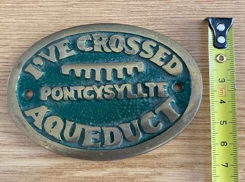 Pontcysyllte Aqueduct brass sign oval, england, vintage , collecorts item