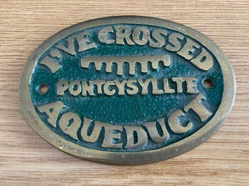 Pontcysyllte Aqueduct brass sign oval, england, vintage , collecorts item