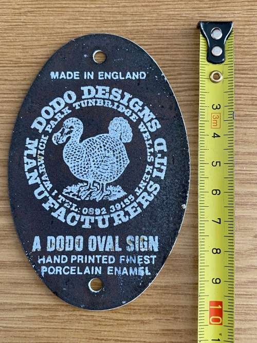Enamel sign, Dodo Designs ,oval , save water shower with a friend, england, vintage, collecorts item