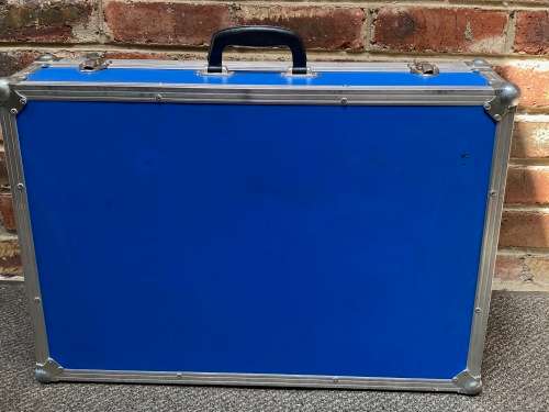 Aluminium Case blue 62cmx42cmx18cm , weight empty approx. 6kg, for computer or photo,preowned