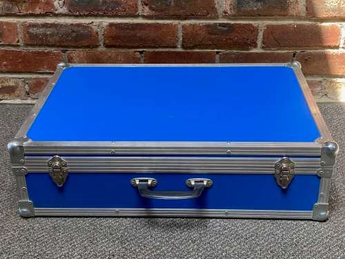 Aluminium Case blue 62cmx42cmx18cm , weight empty approx. 6kg, for computer or photo,preowned