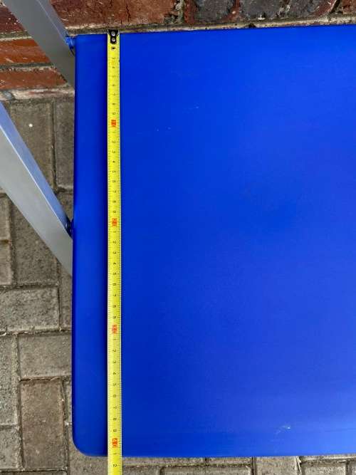 1 x German designer Slim Aluminium Folding chair blue from the 70s. VINTAGE, rare ,collectors item.