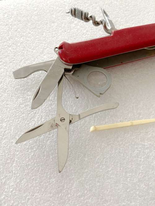 Victorinox Officier Suisse (red) vintage, pocket knife,Switzerland, stainless, rostfrei,