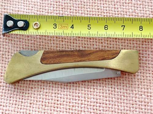 Hama Photo-Video wood brass folding knife , vintage,rare, from Germany