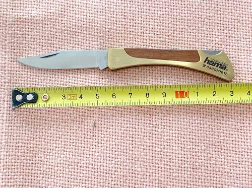 Hama Photo-Video wood brass folding knife , vintage,rare, from Germany