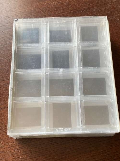 9 Sheets :Kunze Journal 12 slide archiv sheet  (for 7x7cm framed slides), each sheet for 12 slides