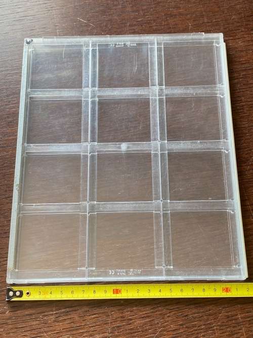 9 Sheets :Kunze Journal 12 slide archiv sheet  (for 7x7cm framed slides), each sheet for 12 slides