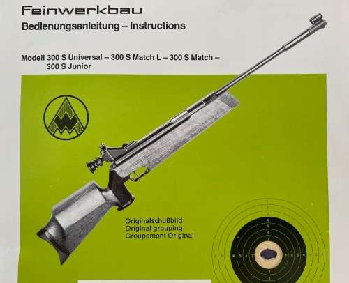 FEINWERKBAU 300 S MATCH RIFLE + WALTHER SCOPE 3-9×40 + Rifle Bag, very rare in South Africa