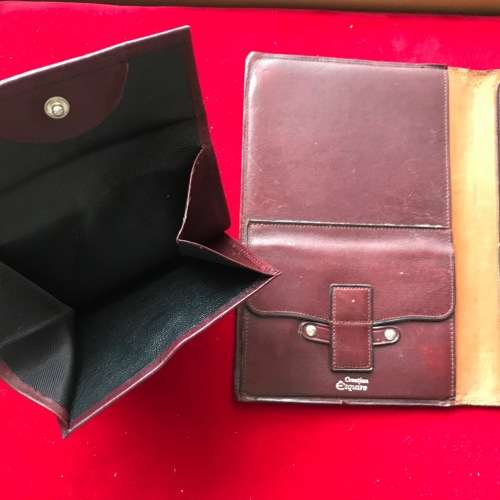 Genuine Leather bordeaux purse Creation Esquire,vintage, + small leather purse collectors items