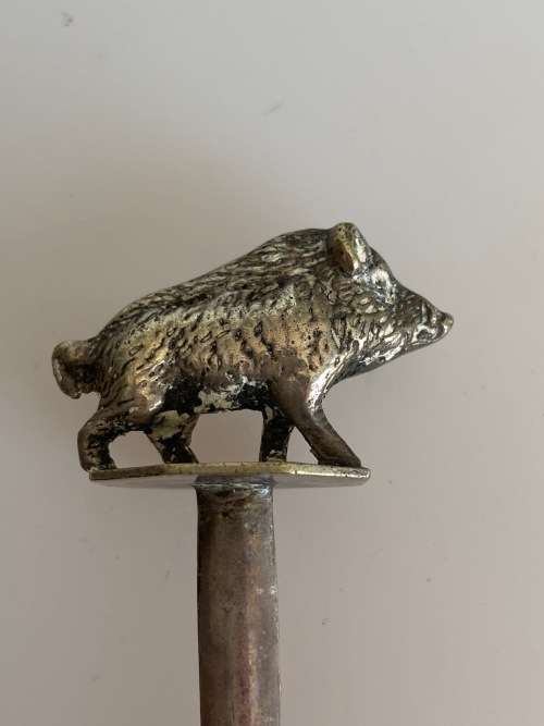 Vintage silver letter opender warthog , collectors item, hunting , animal,
