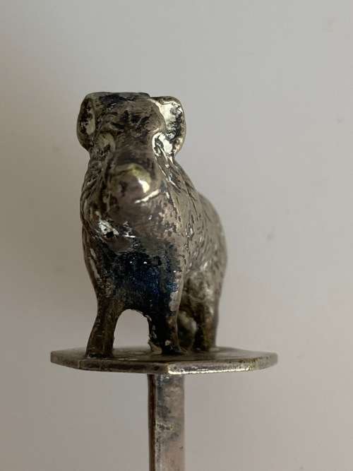 Vintage silver letter opender warthog , collectors item, hunting , animal,