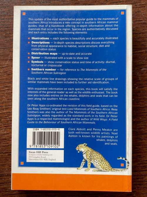 Smithers Mammals of South Africa, A Field Guide, ,Peter Apps,1996,364 pages,english