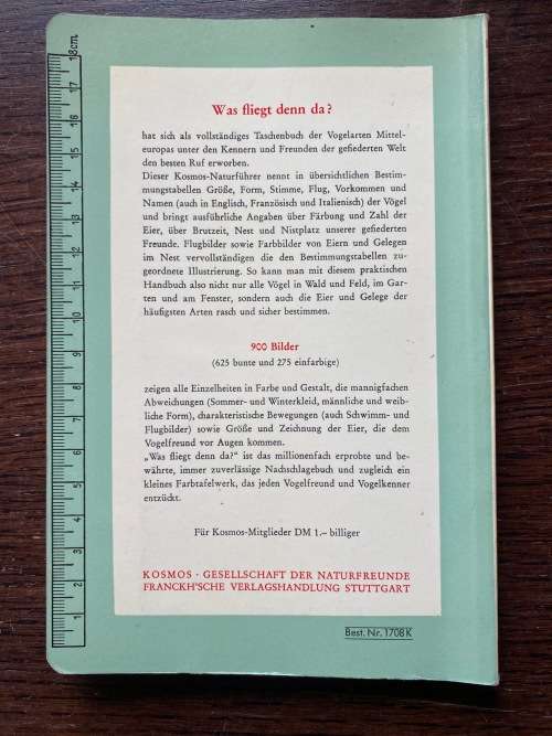 Was fliegt denn da? Kosmos Naturführer, Heinrich Frieling, 1966, 155+ pages, german, vintage, birds