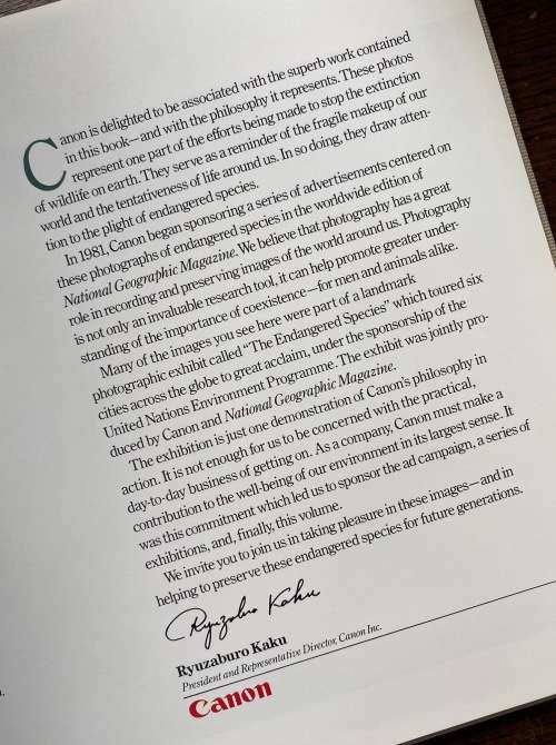 CANON Photobook, Wildlife as Canon sees it. 1988, National Geographic , Photographer Selection, rare