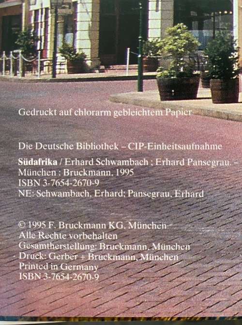 Südafrika, Erhard Schwambach, Erhard Pansegrau,1995, 192 pages, in german