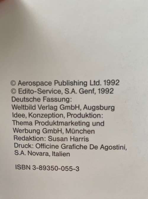 Enzyklopädie der Flugzeuge / Airplaines, Tecknik, Modelle, Daten, 1992, 432 pages, in german