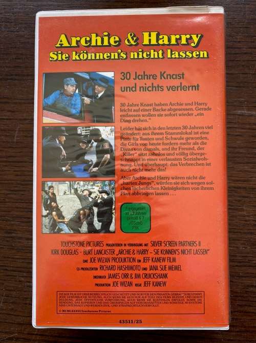VHS Movie , Archi & Harry, Sie konnen`s nicht lassen , in german, 102minutes, from West Germany