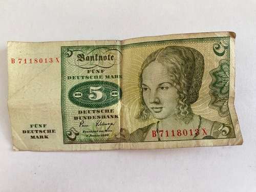 5 D-Mark Deutsche Mark Schein B7118013X Deutsche Bundesbank 1963, 2.Januar 19 rare , collectors item