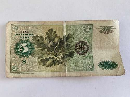 5 D-Mark Deutsche Mark Schein B7118013X Deutsche Bundesbank 1963, 2.Januar 19 rare , collectors item