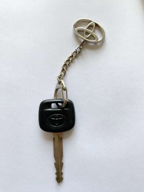 TOYOTA KEY RING with Toyota RAV 4 key ,VINTAGE from Germany, collectors item