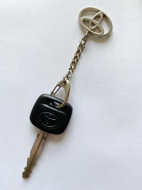 TOYOTA KEY RING with Toyota RAV 4 key ,VINTAGE from Germany, collectors item